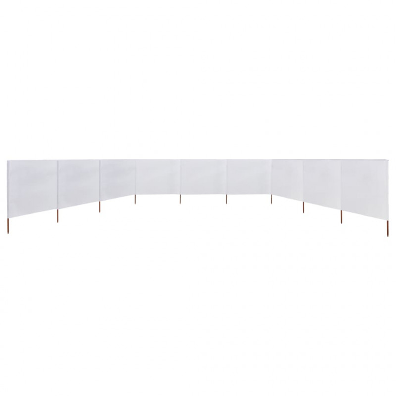 Parawan 9-skrzydłowy z tkaniny, 1200x120 cm, piaskowa biel