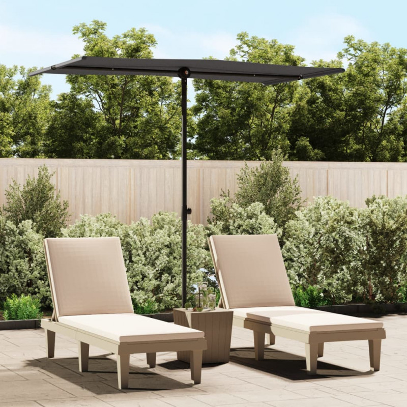 Parasol ogrodowy na aluminiowym słupku, 180x110 cm, antracytowy