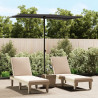 Parasol ogrodowy na aluminiowym słupku, 180x110 cm, antracytowy