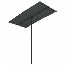 Parasol ogrodowy na aluminiowym słupku, 180x110 cm, antracytowy