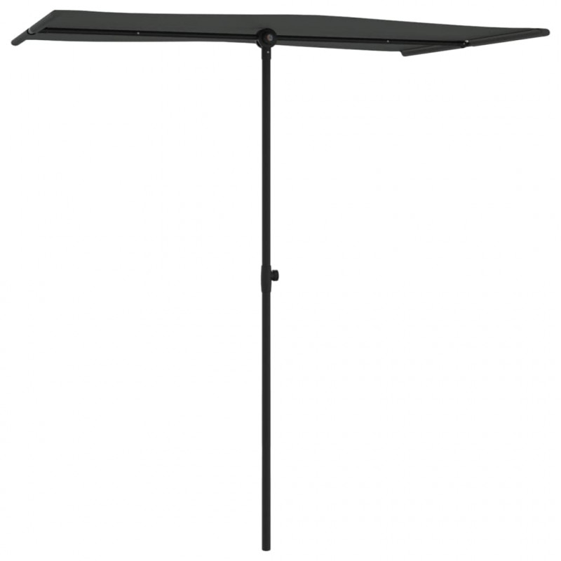 Parasol ogrodowy na aluminiowym słupku, 180x110 cm, antracytowy