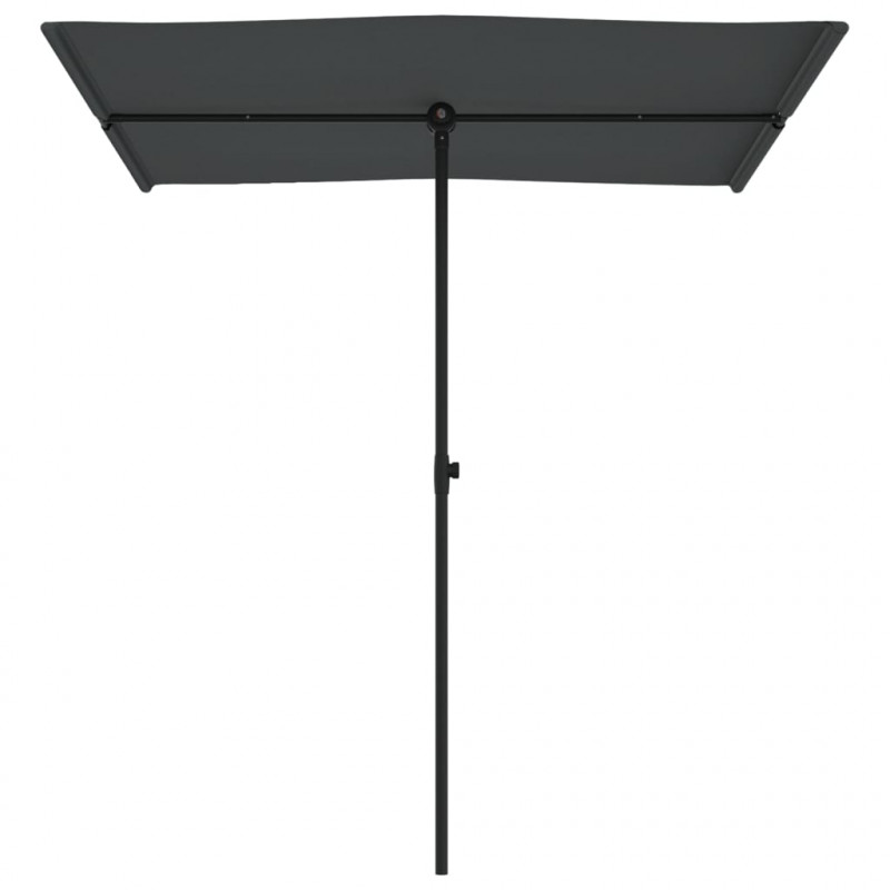 Parasol ogrodowy na aluminiowym słupku, 180x110 cm, antracytowy