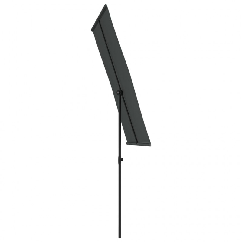 Parasol ogrodowy na aluminiowym słupku, 180x110 cm, antracytowy