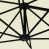 Parasol ogrodowy z LED, ścienny, 300 cm, piaskowy