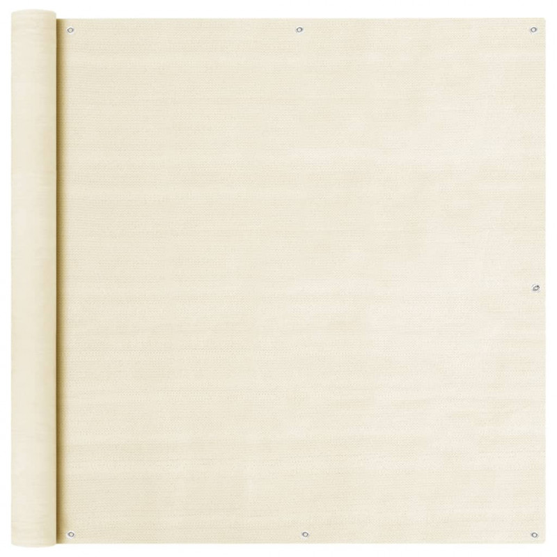 Parawan balkonowy, kremowy, 120x600 cm, HDPE