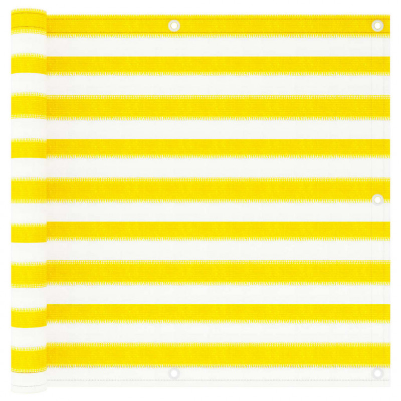 Parawan balkonowy, żółto-biały, 90x300 cm, HDPE