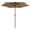 Parasol ogrodowy na aluminiowym słupku, 270x246 cm, taupe