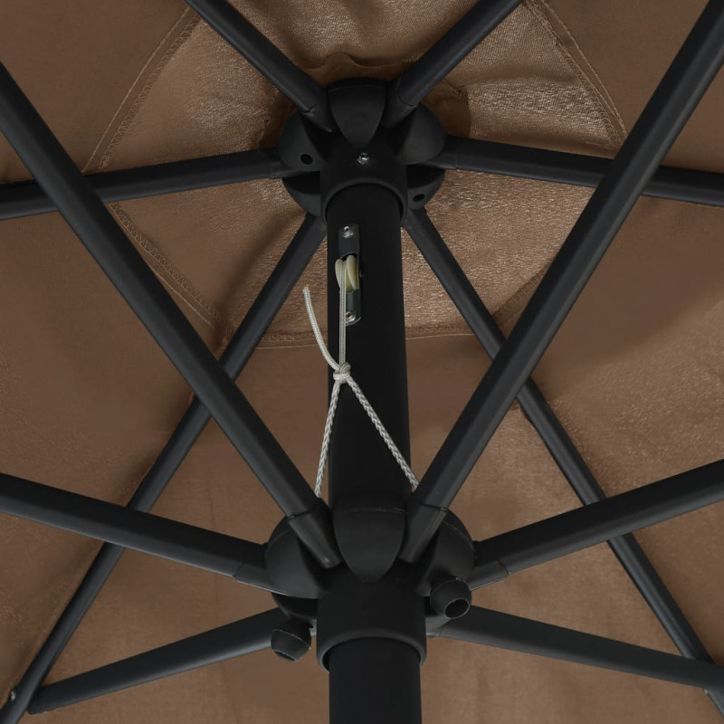 Parasol ogrodowy na aluminiowym słupku, 270x246 cm, taupe