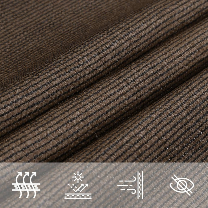 Żagiel przeciwsłoneczny, 160 g/m², brązowy, 3,5x3,5x4,9 m, HDPE