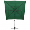 4-poziomowy parasol na aluminiowym słupku, zielony, 250x250 cm
