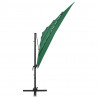 4-poziomowy parasol na aluminiowym słupku, zielony, 250x250 cm