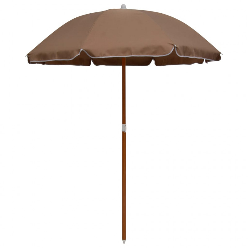 Parasol ogrodowy na stalowym słupku, 180 cm, taupe