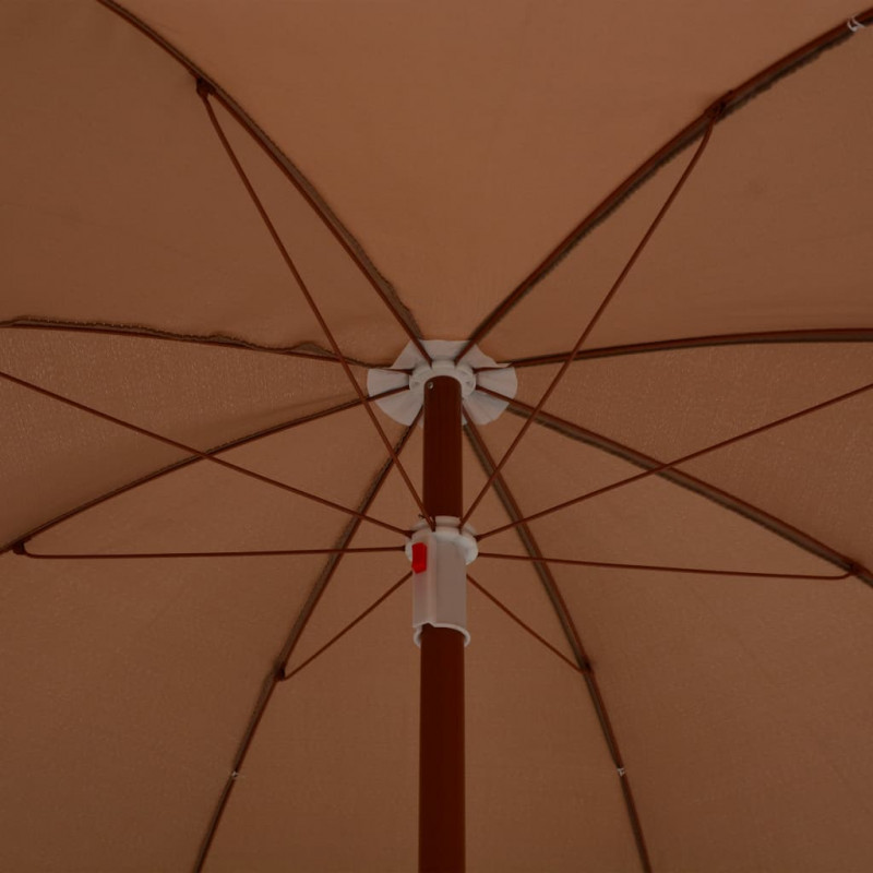 Parasol ogrodowy na stalowym słupku, 180 cm, taupe