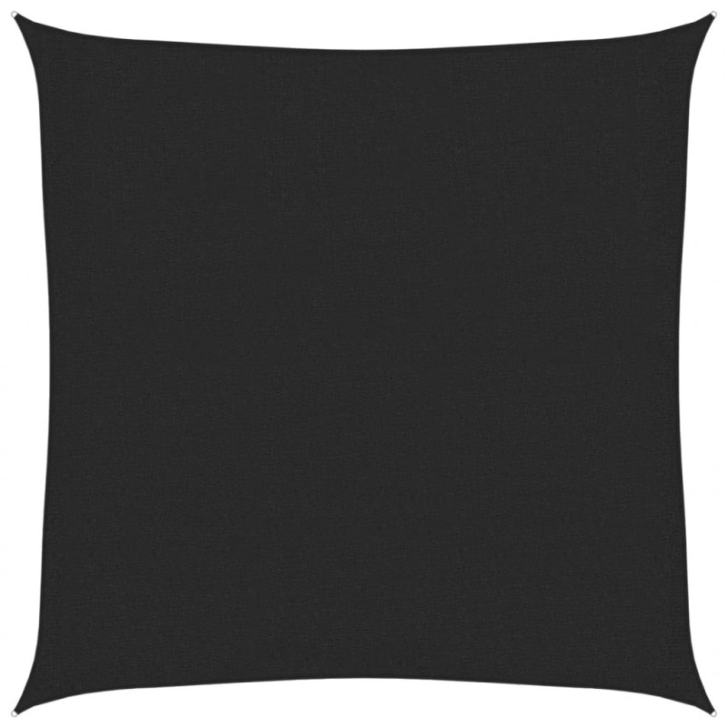 Żagiel przeciwsłoneczny, 160 g/m², czarny, 3,6x3,6 m, HDPE