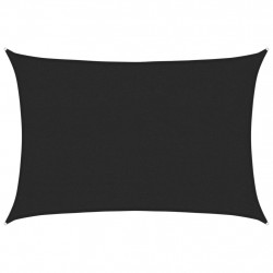 Żagiel przeciwsłoneczny, 160 g/m², czarny, 2,5x4 m, HDPE
