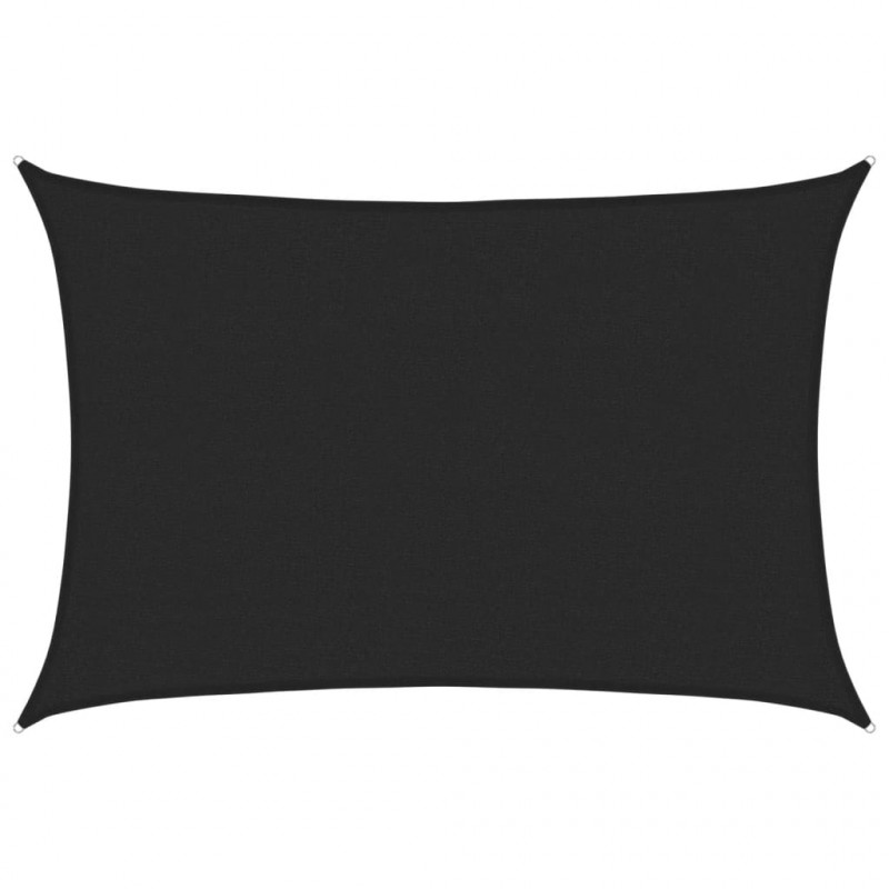 Żagiel przeciwsłoneczny, 160 g/m², czarny, 2,5x4 m, HDPE