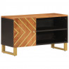 Szafka pod TV, brązowo-czarna 80x31,5x46 cm, lite drewno mango