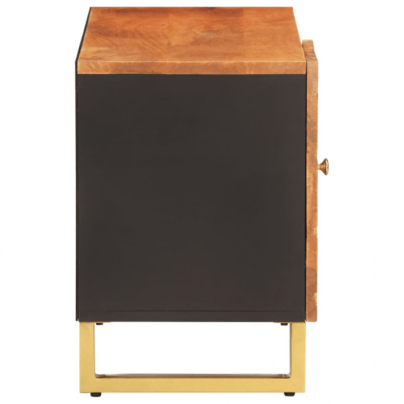 Szafka pod TV, brązowo-czarna 80x31,5x46 cm, lite drewno mango