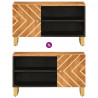 Szafka pod TV, brązowo-czarna 80x31,5x46 cm, lite drewno mango