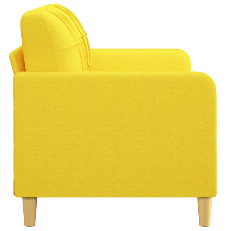 Sofa 2-osobowa, jasnożółta, 140 cm, tapicerowana tkaniną