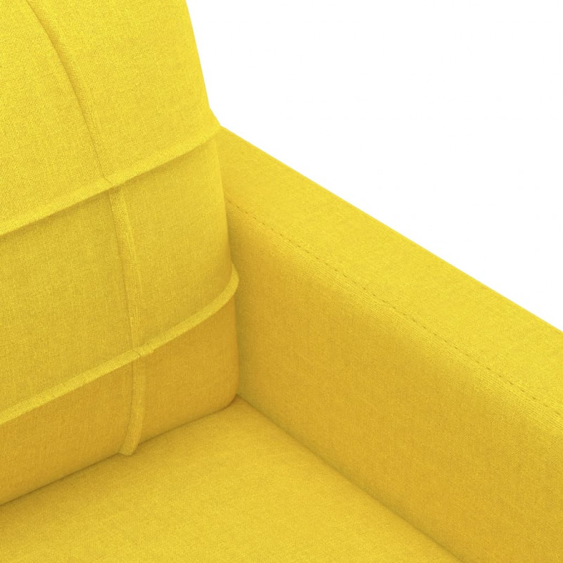 Sofa 2-osobowa, jasnożółta, 140 cm, tapicerowana tkaniną