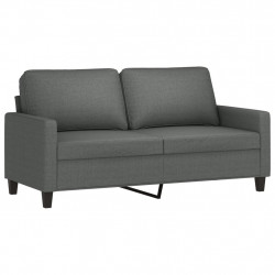 Sofa 2-osobowa, ciemnoszara, 140 cm, tapicerowana tkaniną
