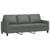 Sofa 3-osobowa, ciemnoszara, 180 cm, tapicerowana tkaniną