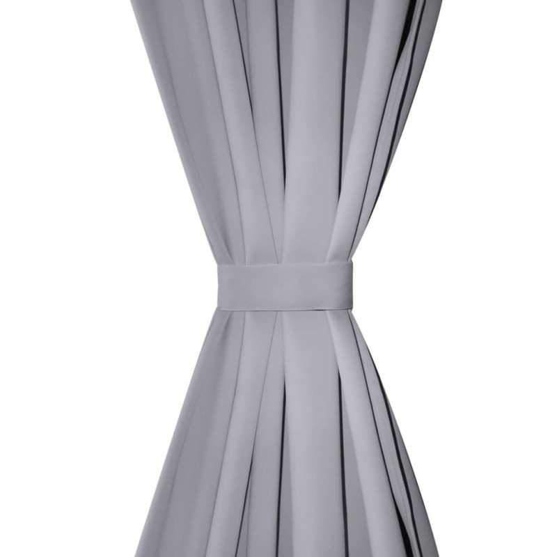 Zasłony zaciemniające z pierścieniami 2 szt., szare, 135x245 cm