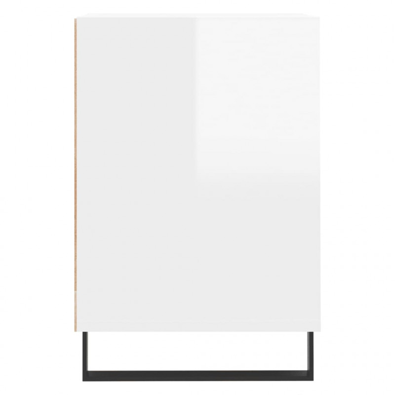 Szafka pod TV, wysoki połysk, biała, 160x35x55 cm