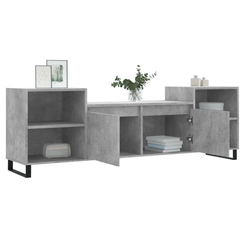 Szafka pod TV, szarość betonu, 160x35x55 cm