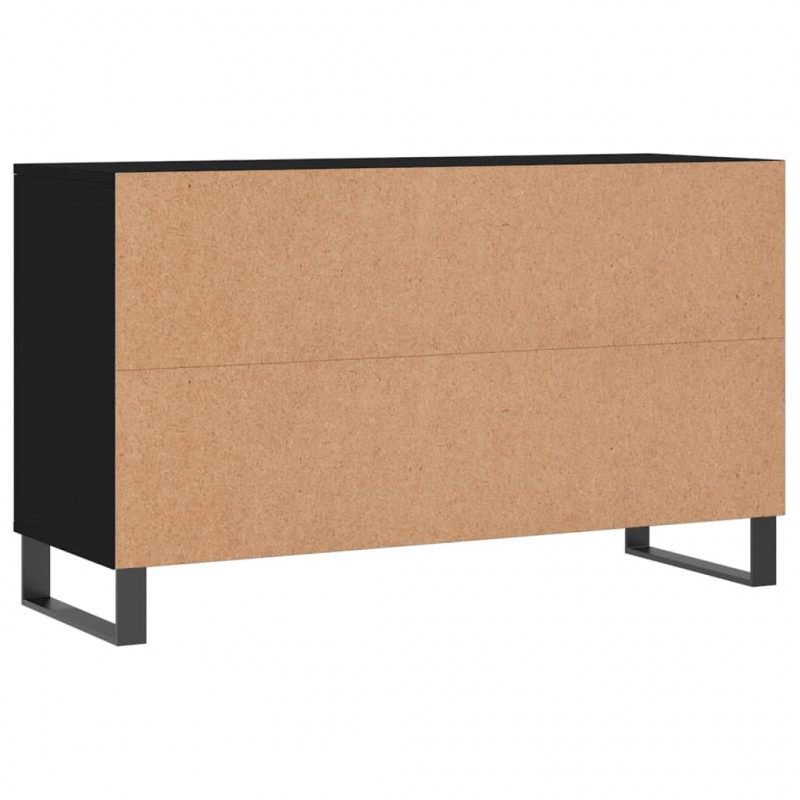 Szafka na buty, czarna, 102x36x60 cm, materiał drewnopochodny