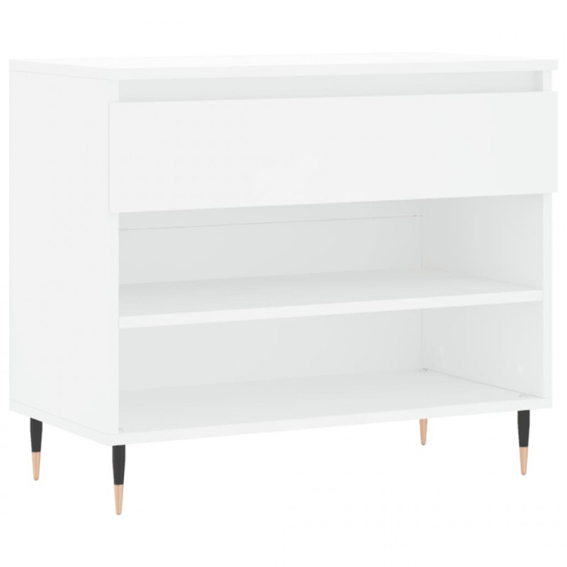 Półka na buty, biała, 70x36x60 cm, materiał drewnopochodny