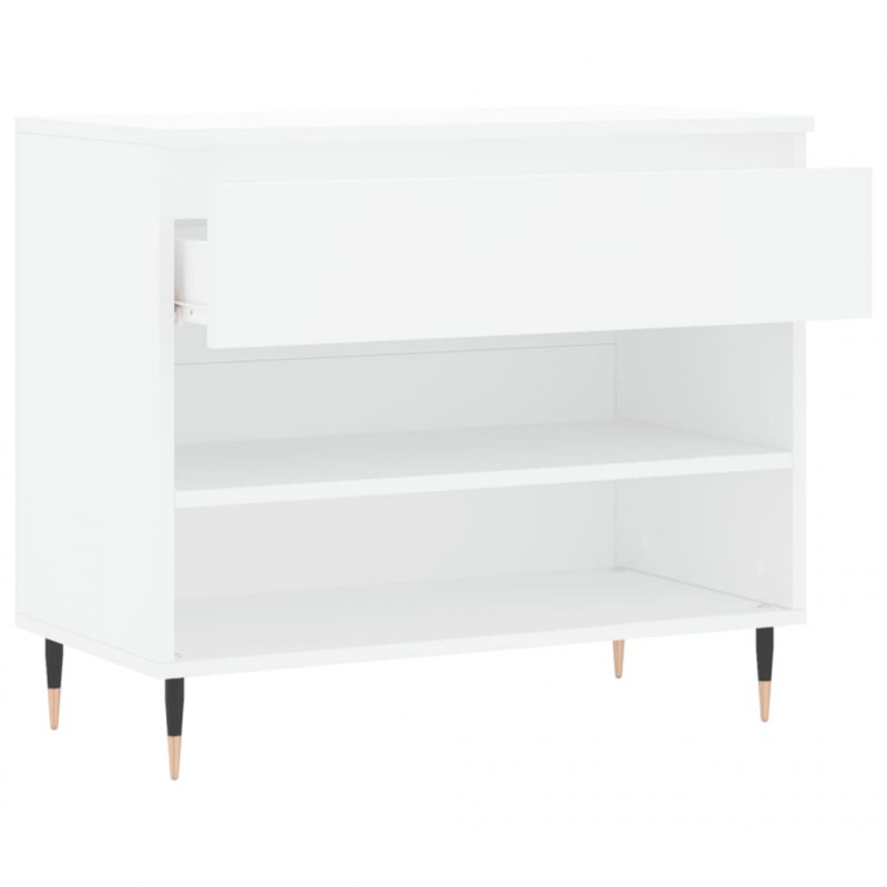 Półka na buty, biała, 70x36x60 cm, materiał drewnopochodny