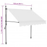 Ręcznie zwijana markiza z LED, 150 cm, kremowa