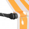 Ręcznie zwijana markiza z LED, 250 cm, biało-pomarańczowa