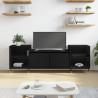 Szafka pod TV, czarna, 160x35x55 cm, materiał drewnopochodny