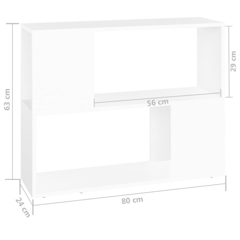 Szafka TV, biała, 80x24x63 cm, materiał drewnopochodny