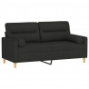 2-osobowa sofa z poduszkami, czarna, 140 cm, tkanina