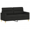 2-osobowa sofa z poduszkami, czarna, 140 cm, tkanina