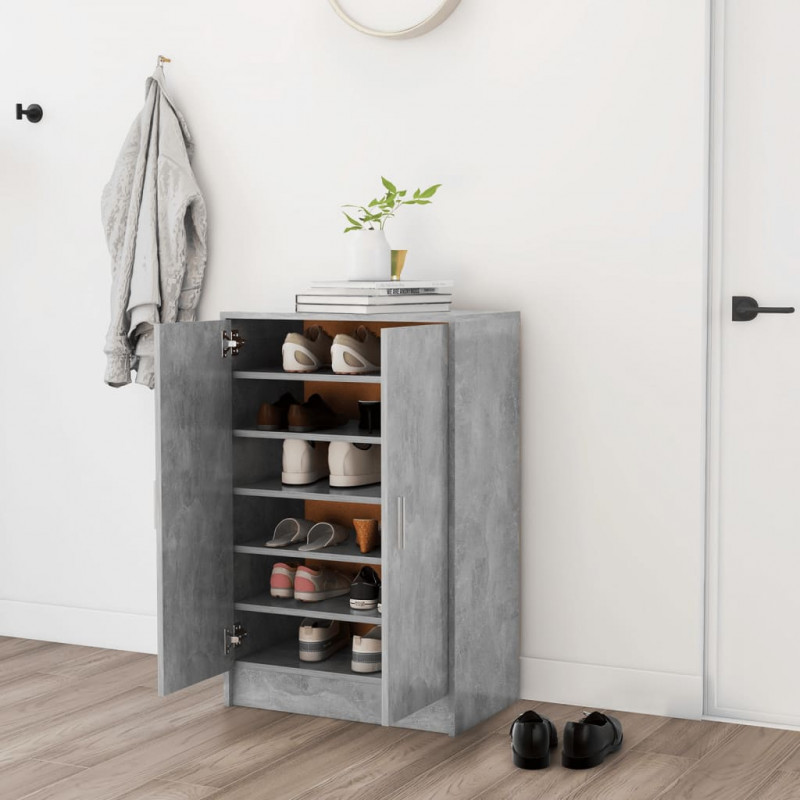 Szafka na buty, szarość betonu, 60x35x92 cm