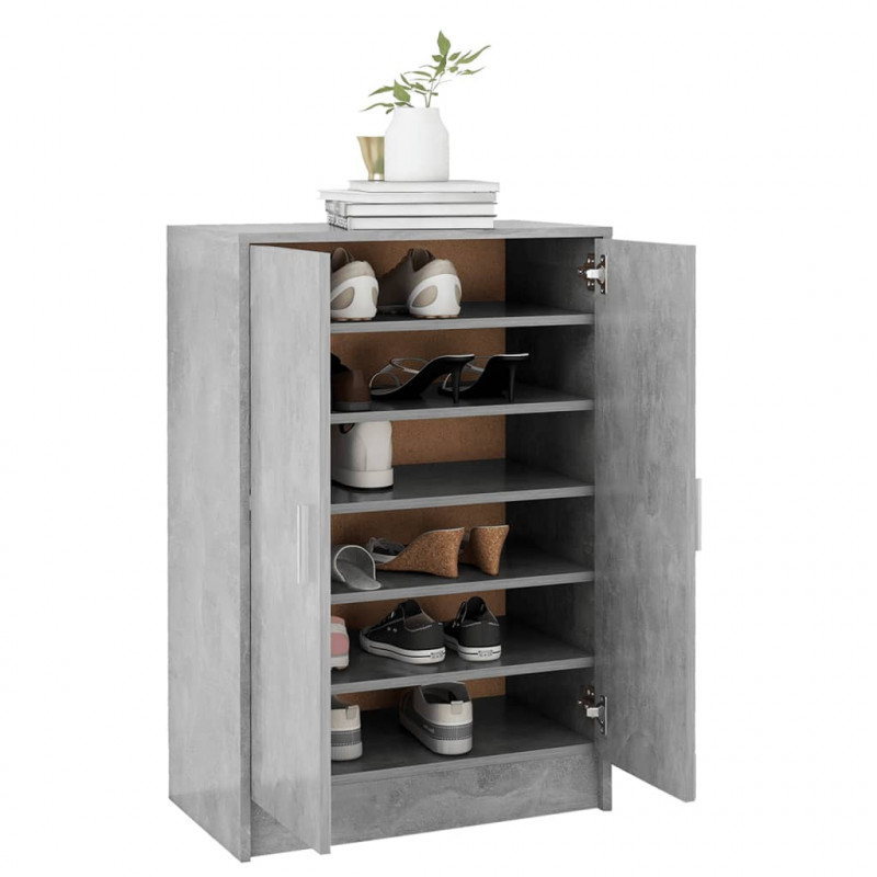 Szafka na buty, szarość betonu, 60x35x92 cm