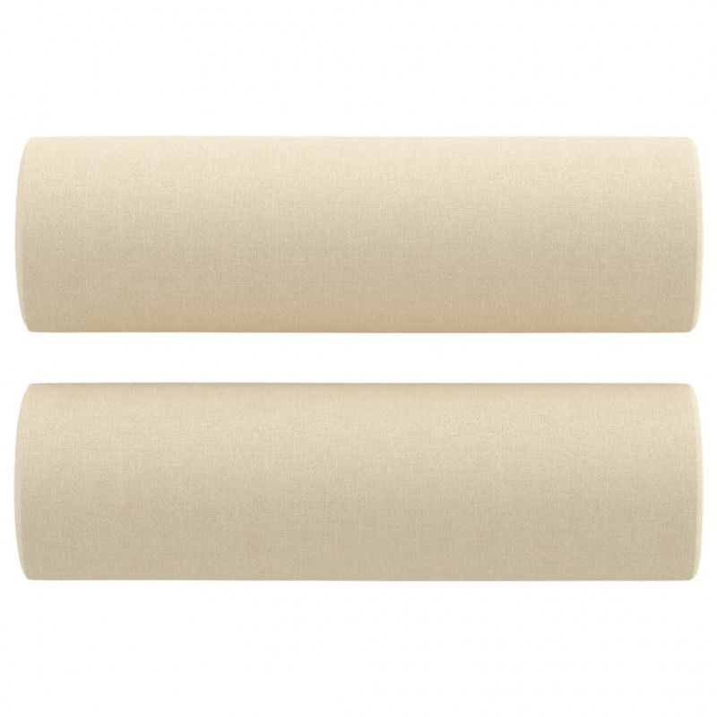 3-osobowa sofa z poduszkami, kremowa, 180 cm, tkanina