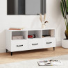 Szafka pod TV, biała, 102x35x50 cm, materiał drewnopochodny
