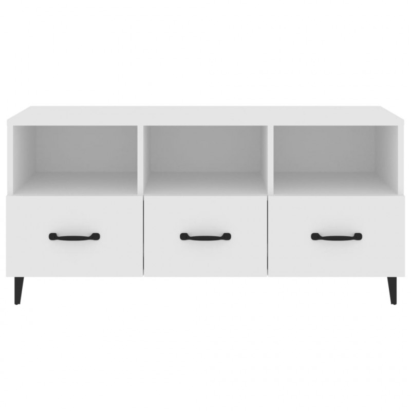 Szafka pod TV, biała, 102x35x50 cm, materiał drewnopochodny