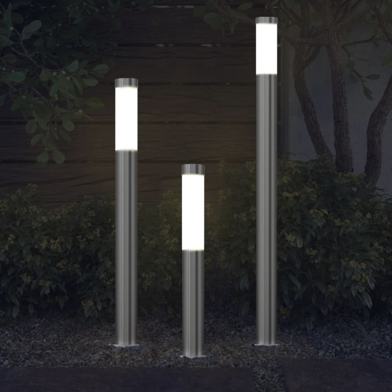 Zestaw lamp ogrodowych, 3-cz., wodoszczelny, stal nierdzewna
