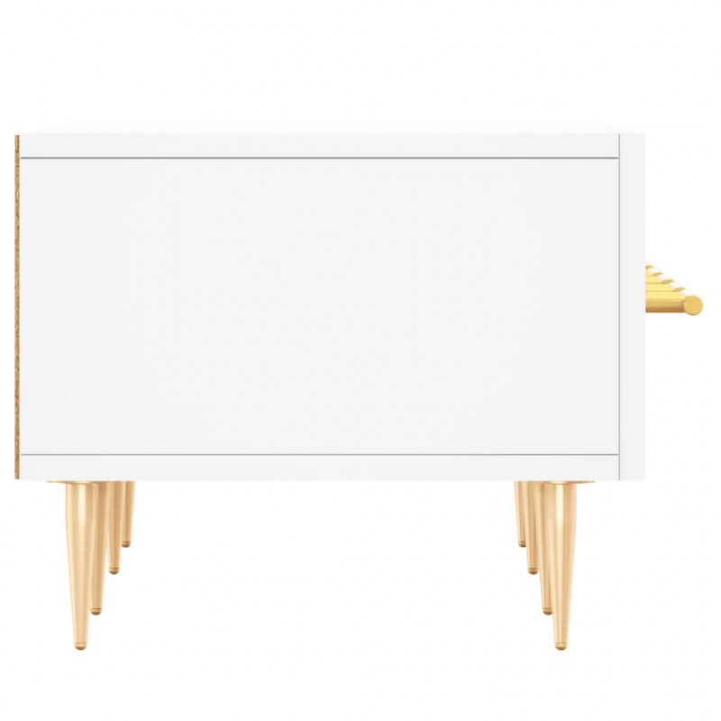 Szafka pod TV, biała, 150x36x30 cm, materiał drewnopochodny