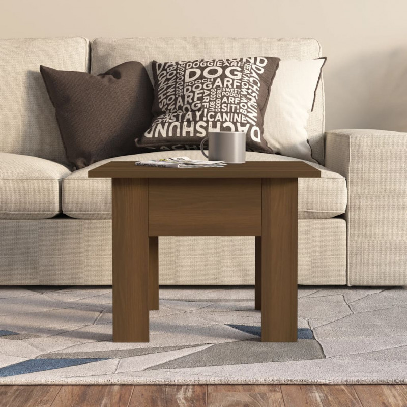 Stolik kawowy, brązowy dąb 55x55x42 cm, materiał drewnopochodny