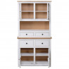 Kredens, biały, 93x40,5x180 cm, lita sosna, seria Panama