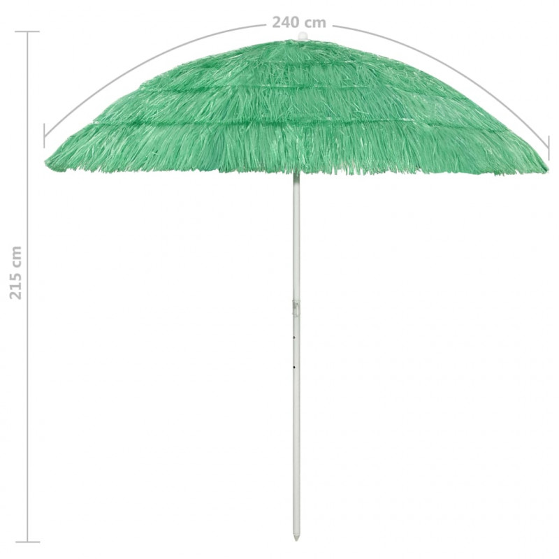 Parasol plażowy w hawajskim stylu, zielony, 240 cm