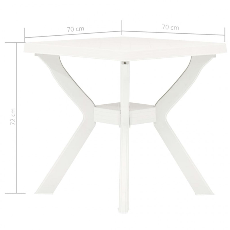 Stolik bistro, biały, 70x70x72 cm, plastikowy